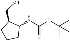 tert-butyl ((1R,2R)-2-(hydroxymethyl)cyclopentyl)carbamate Structure