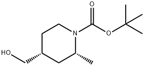 tert-butyl (2R,4R)-4-(hydroxymethyl)-2-methylpiperidine-1-carboxylate Structure