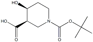 (3R,4S)-1-(tert-butoxycarbonyl)-4-hydroxypiperidine-3-carboxylic acid Structure