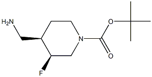 tert-butyl (3S,4R)-4-(aminomethyl)-3-fluoropiperidine-1-carboxylate Structure