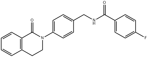 Benzamide, N-[[4-(3,4-dihydro-1-oxo-2(1H)-isoquinolinyl)phenyl]methyl]-4-fluoro- 구조식 이미지