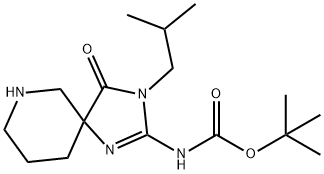 tert-Butyl (3-isobutyl-4-oxo-1,3,7-triazaspiro[4.5]dec-1-en-2-yl)carbamate Structure