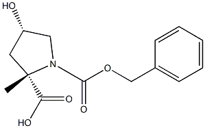 (2S,4S)-1-((benzyloxy)carbonyl)-4-hydroxy-2-methylpyrrolidine-2-carboxylic acid 구조식 이미지