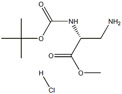 methyl (2R)-3-amino-2-{[(tert-butoxy)carbonyl]amino}propanoate hydrochloride 구조식 이미지
