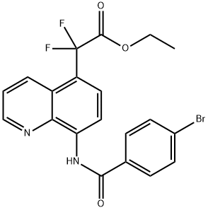 ethyl 2-(8-(4-bromobenzamido)quinolin-5-yl)-2,2-difluoroacetate Structure