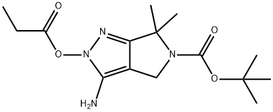 tert-butyl 3-amino-6,6-dimethyl-2-(propionyloxy)-4,6-dihydropyrrolo[3,4-c]pyrazole-5(2H)-carboxylate* Structure