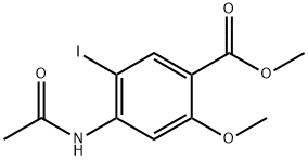 메틸4-아세트아미도-5-요오도-2-메톡시벤조에이트 구조식 이미지