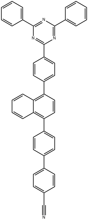 [1,1'-Biphenyl]-4-carbonitrile, 4'-[4-[4-(4,6-diphenyl-1,3,5-triazin-2-yl)phenyl]-1-naphthalenyl]- 구조식 이미지