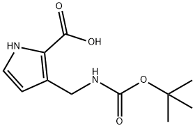 1H-Pyrrole-2-carboxylic acid, 3-[[[(1,1-dimethylethoxy)carbonyl]amino]methyl]- Structure