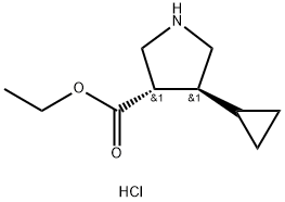 ethyl trans-4-cyclopropylpyrrolidine-3-carboxylate hydrochloride Structure