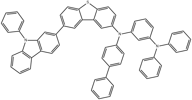N1-[1,1'-biphenyl]-4-yl-N3,N3-diphenyl-N1-[8-(9-phenyl-9H-carbazol-2-yl)-2-dibenzothienyl]-1,3-Benzenediamine Structure