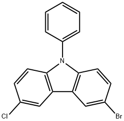 3-bromo-6-chloro-9-phenyl-9H-carbazole Structure