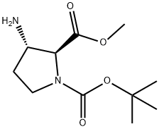 1,2-Pyrrolidinedicarboxylic acid, 3-amino-, 1-(1,1-dimethylethyl) 2-methyl ester, (2S,3S)- Structure