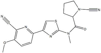 (S)-1-cyano-N-(4-(6-cyano-5-methoxypyridin-2-yl)thiazol-2-yl)-N-methylpyrrolidine-2-carboxamide Structure