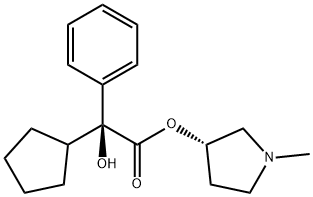 (S)-1-methylpyrrolidin-3-yl (S)-2-cyclopentyl-2-hydroxy-2-phenylacetate 구조식 이미지