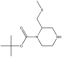 2-Methylsulfanylmethyl-piperazine-1-carboxylic acid tert-butyl ester Structure