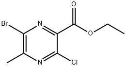 2-Pyrazinecarboxylic acid, 6-bromo-3-chloro-5-methyl-, ethyl ester Structure