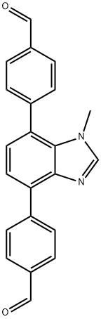 4,4'-(1-methyl-1H-benzo[d]imidazole-4,7-diyl)dibenzaldehyde 구조식 이미지
