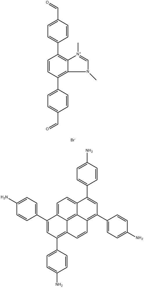 4,7-bis(4-formylphenyl)-1,3-dimethyl-1H-benzo[d]imidazol-3-ium bromide Structure