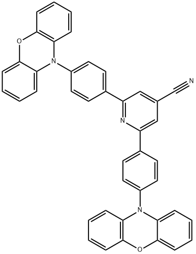 4-Pyridinecarbonitrile, 2,6-bis[4-(10H-phenoxazin-10-yl)phenyl]- Structure