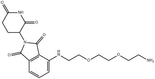 4-((2-(2-(2-aminoethoxy)ethoxy)ethyl)amino)-2-(2,6-dioxopiperidin-3-yl)isoindoline-1,3-dione Structure