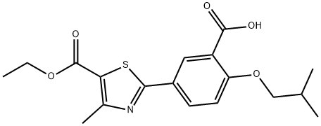 5-(5-(ethoxycarbonyl)-4-methylthiazol-2-yl)-2-isobutoxybenzoic acid	 구조식 이미지