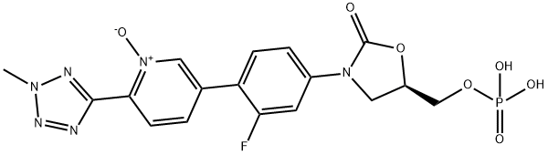 (R)-5-(2-fluoro-4-(2-oxo-5-((phosphonooxy)methyl)oxazolidin- 3-yl)phenyl)-2-(2-methyl-2H-tetrazol-5-yl)pyridine 1-oxide 구조식 이미지