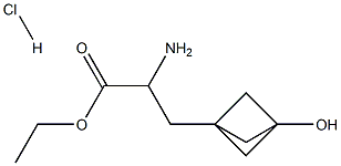 ethyl 2-amino-3-{3-hydroxybicyclo[1.1.1]pentan-1-yl}propanoate hydrochloride Structure