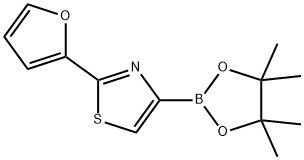 2-(furan-2-yl)-4-(4,4,5,5-tetramethyl-1,3,2-dioxaborolan-2-yl)thiazole 구조식 이미지