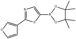 2-(furan-3-yl)-5-(4,4,5,5-tetramethyl-1,3,2-dioxaborolan-2-yl)thiazole 구조식 이미지