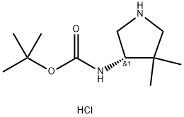 tert-butyl (S)-(4,4-dimethylpyrrolidin-3-yl)carbamate hydrochloride 구조식 이미지