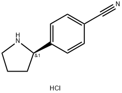 4-((2R)PYRROLIDIN-2-YL)BENZENECARBONITRILE HCl Structure