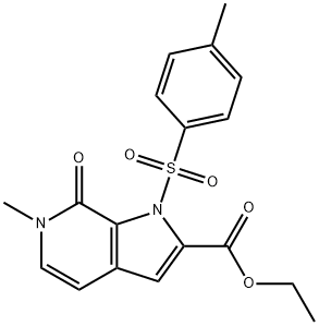 ethyl 6-methyl-7-oxo-1-tosyl-6,7-dihydro-1H-pyrrolo[2,3-c]pyridine-2-carboxylate Structure