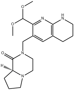 Pyrrolo[1,2-a]pyrazin-1(2H)-one, 2-[[2-(dimethoxymethyl)-5,6,7,8-tetrahydro-1,8-naphthyridin-3-yl]methyl]hexahydro-, (8aS)- Structure