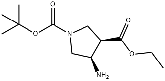 1-(tert-butyl) 3-ethyl (3R,4R)-4-aminopyrrolidine-1,3-dicarboxylate 구조식 이미지