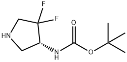 tert-butyl (R)-(4,4-difluoropyrrolidin-3-yl)carbamate 구조식 이미지