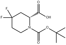 (R)-1-(tert-butoxycarbonyl)-4,4-difluoropiperidine-2-carboxylic acid Structure