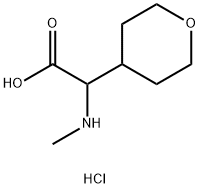 2H-Pyran-4-acetic acid, tetrahydro-α-(methylamino)-, hydrochloride (1:1) Structure