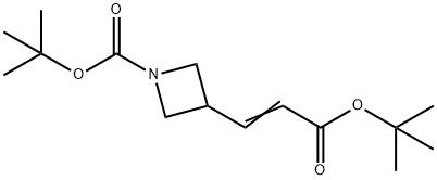 tert-butyl (E)-3-(3-(tert-butoxy)-3-oxoprop-1-en-1-yl)azetidine-1-carboxylate Structure