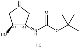 tert-butyl ((3S,4S)-4-hydroxypyrrolidin-3-yl)carbamate hydrochloride Structure