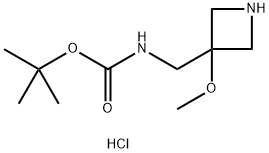 tert-butyl N-[(3-methoxyazetidin-3-yl)methyl]carbamate hydrochloride Structure