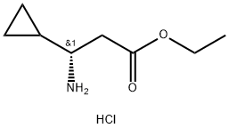 ethyl (S)-3-amino-3-cyclopropylpropanoate hydrochloride Structure