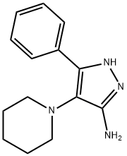 3-phenyl-4-(piperidin-1-yl)-1H-pyrazol-5-amine Structure