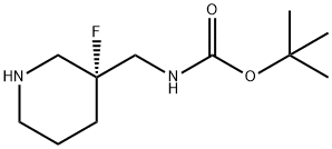 tert-butyl (R)-((3-fluoropiperidin-3-yl)methyl)carbamate Structure