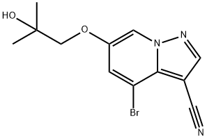 Pyrazolo[1,5-a]pyridine-3-carbonitrile, 4-bromo-6-(2-hydroxy-2-methylpropoxy)- 구조식 이미지