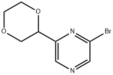 2-bromo-6-(1,4-dioxan-2-yl)pyrazine Structure