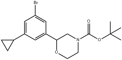 tert-butyl 2-(3-bromo-5-cyclopropylphenyl)morpholine-4-carboxylate Structure