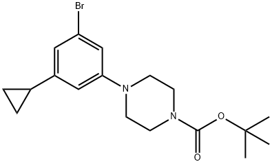 tert-butyl 4-(3-bromo-5-cyclopropylphenyl)piperazine-1-carboxylate 구조식 이미지