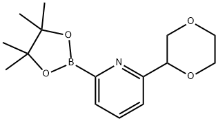 2-(1,4-dioxan-2-yl)-6-(4,4,5,5-tetramethyl-1,3,2-dioxaborolan-2-yl)pyridine 구조식 이미지