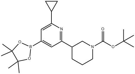 tert-butyl 3-(6-cyclopropyl-4-(4,4,5,5-tetramethyl-1,3,2-dioxaborolan-2-yl)pyridin-2-yl)piperidine-1-carboxylate Structure